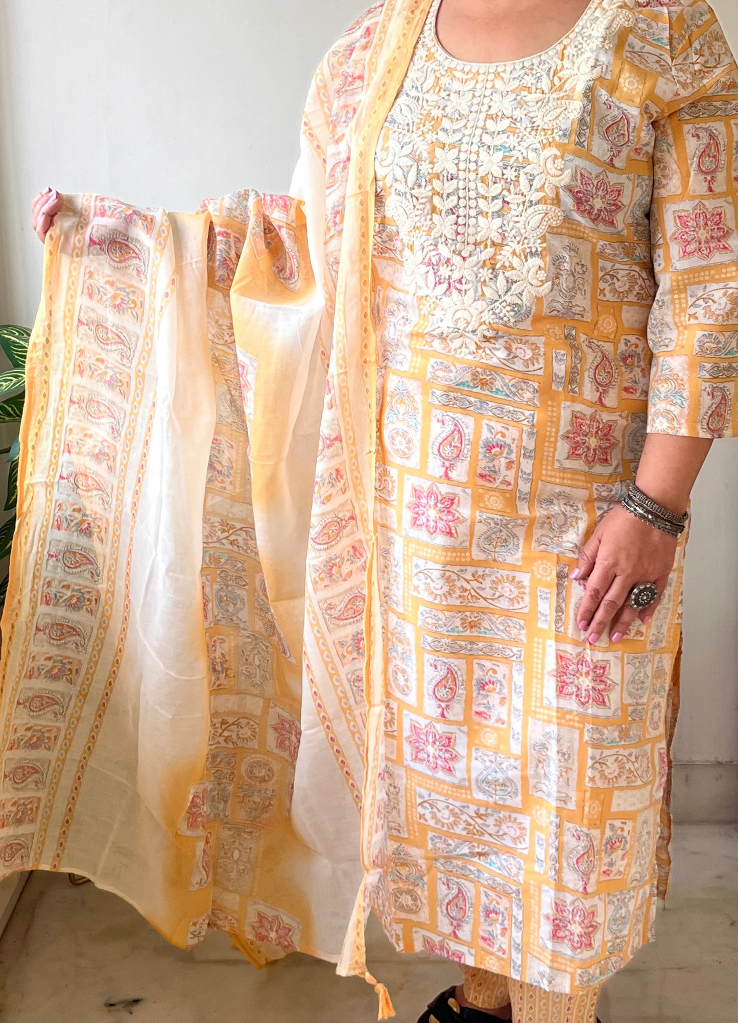 Yellow Chikankari Suit Set