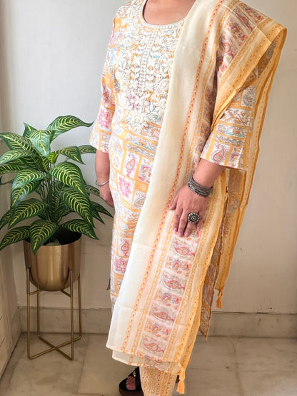 Yellow Chikankari Suit Set